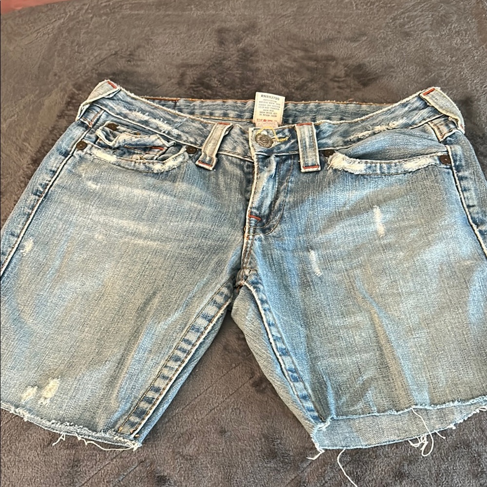 True Religion Light Blue Jean Shorts